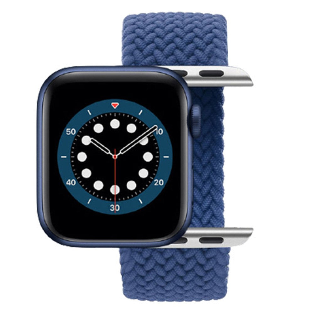 2 X 144mm Nylon Braided Watch Band Solo Loop Strap for iwatch Compatible with Apple Watch 38mm 40mm Black Blue