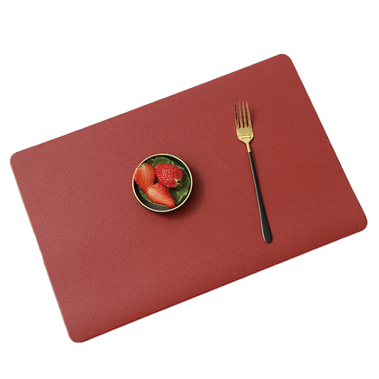 4Pcs Rectangle PVC PU Leather Place Mats Heat Insulation Placemats Stylish Tablemats for Kitchen Home Dining Room Dinner Table Hotel Feast