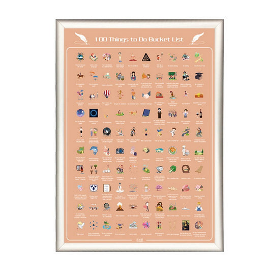 Scratch Off Poster 100 Things To Do Bucket List Home Decor Wall Poster Pink