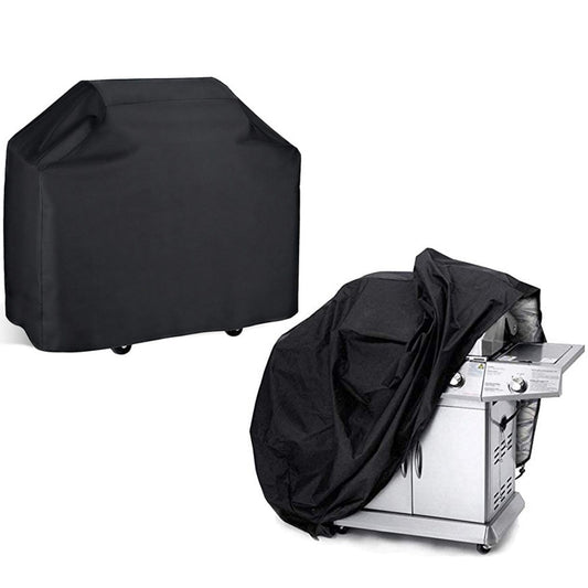 170x61x117cm Weather Resistant 210T Polyester Silver Coating Cover Outdoor Grill BBQ Cover Fire Pit Cover UV Protector BBQ Gas Grill Cover Barbecue Accessories Black