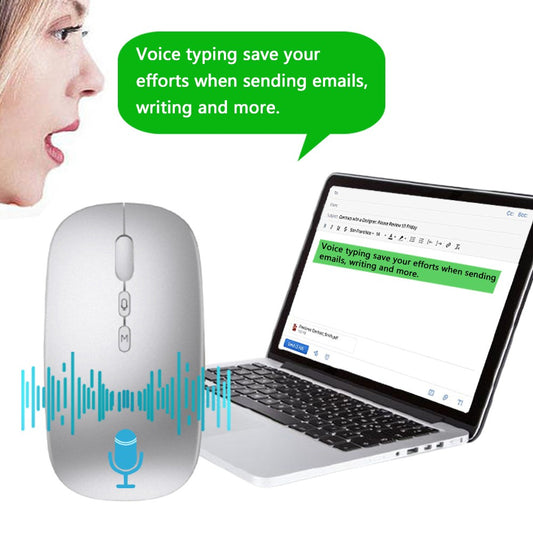 2 X Rechargeable AI Smart Voice Typing Mouse Portable Wireless Translator Mice Voice Mouse Translating up to 28 Languages for Copywriting Laptop Mac OS system Windows system