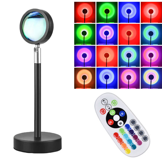 Light Projector Remote Control RGB 16 Colours Sunset Lamp Projector USB Lamp