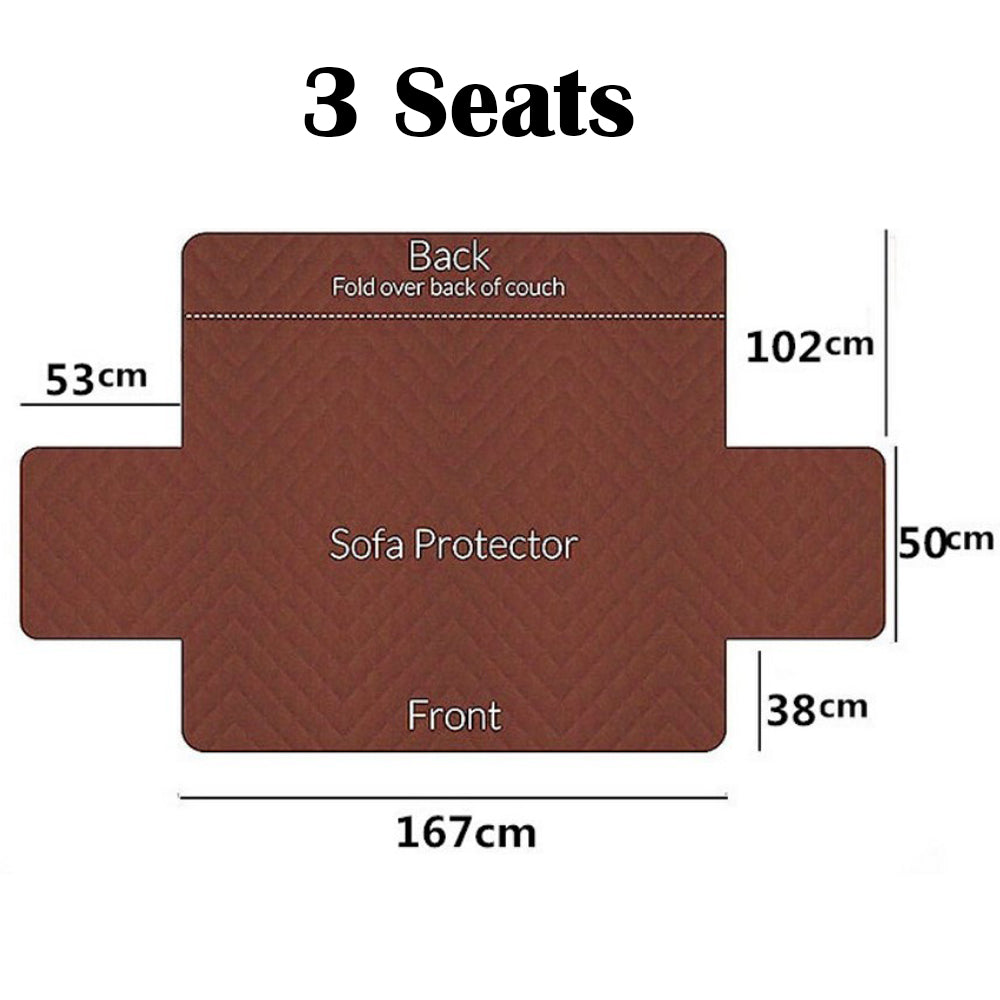 Classic Lattice Quilted Couch Sofa Cover Slipcover Living Room Home Decoration Black 3 Seater Sofa