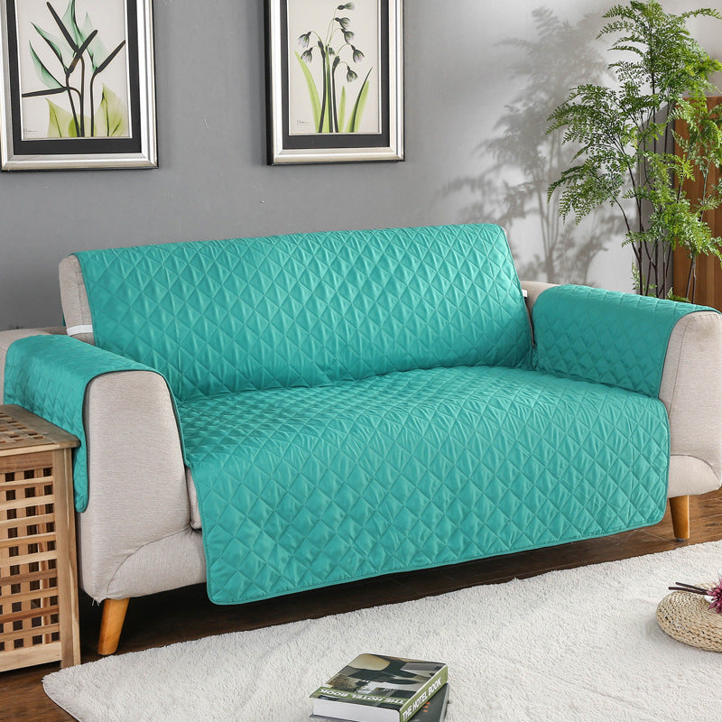 Quilted Leather Couch Sofa Cover Living Room Sofa Protector Slipcover Home Decoration Green for 1 Seater Sofa