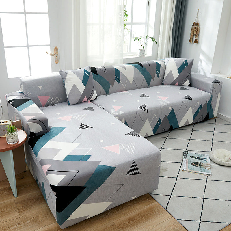 Geometric Pattern Elastic Soft Sofa Cover Stretch Slipcover Sofa Protector Cover Style 3 for 3 Seater Sofa