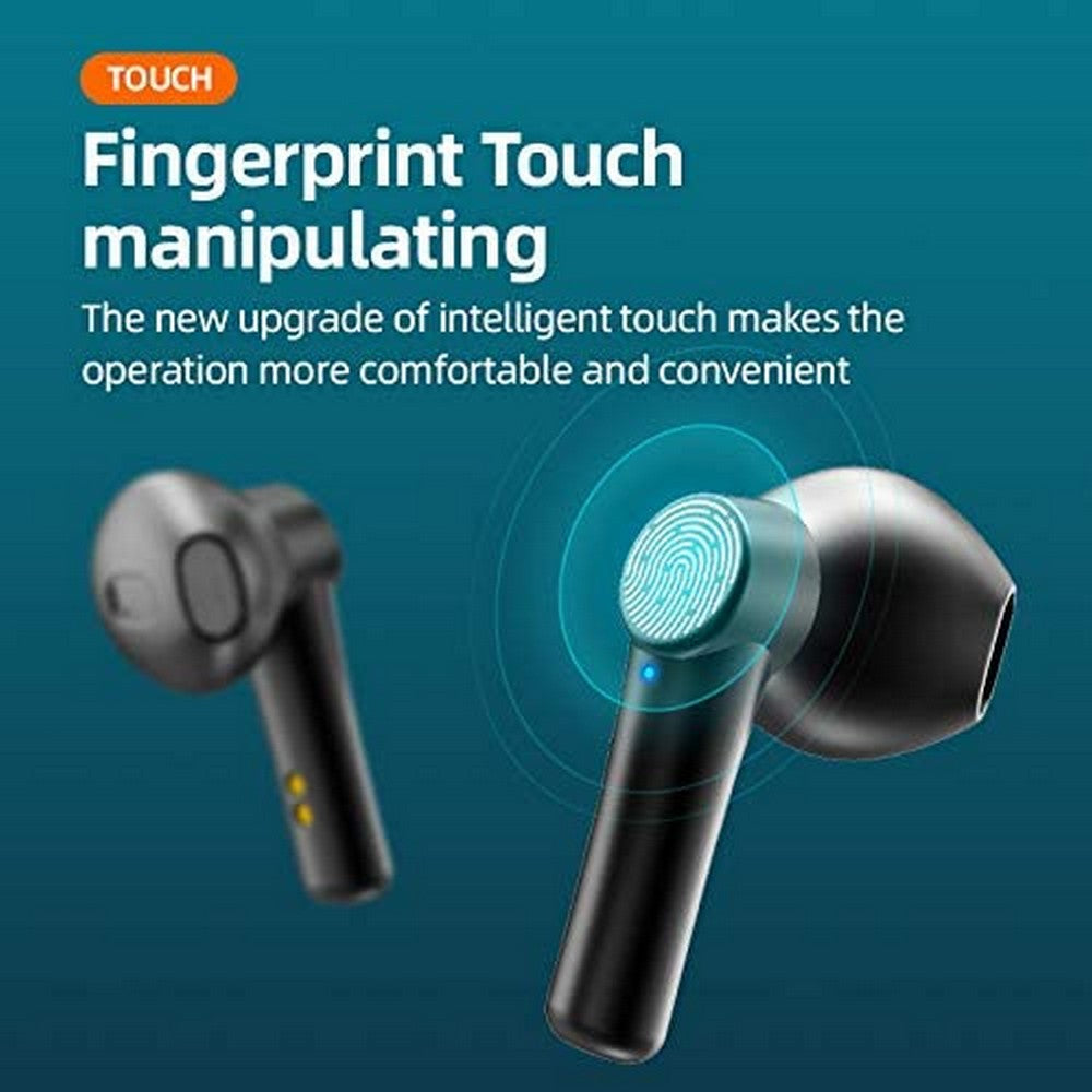 LB-8 Wireless Earbuds Bluetooth 5.0 Headphones Hi-Fi Stereo Touch Control TWS Headset with LED Power Display Charging Case Black