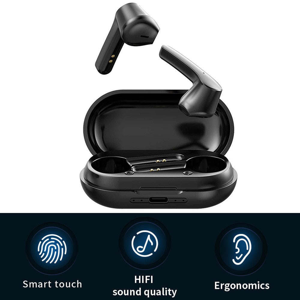 LB-20 Wireless Earbuds Bluetooth 5.0 Headphones Hi-Fi Stereo Touch Control TWS Headset with Charging Case Black