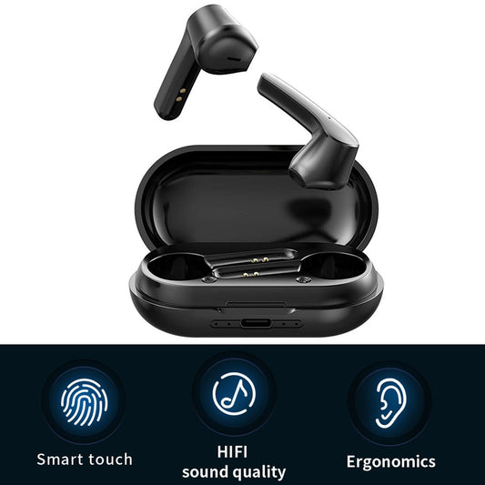 LB-20 Wireless Earbuds Bluetooth 5.0 Headphones Hi-Fi Stereo Touch Control TWS Headset with Charging Case Black