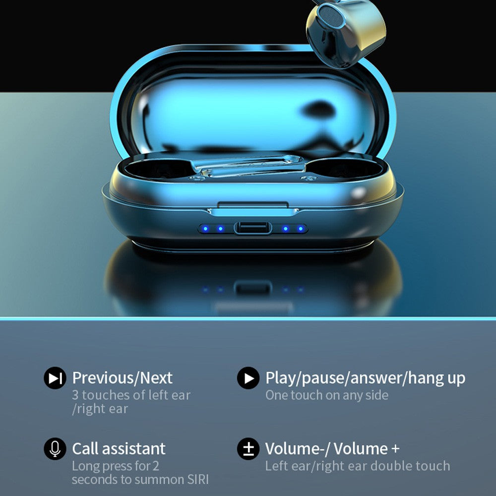 LB-20 Wireless Earbuds Bluetooth 5.0 Headphones Hi-Fi Stereo Touch Control TWS Headset with Charging Case Black