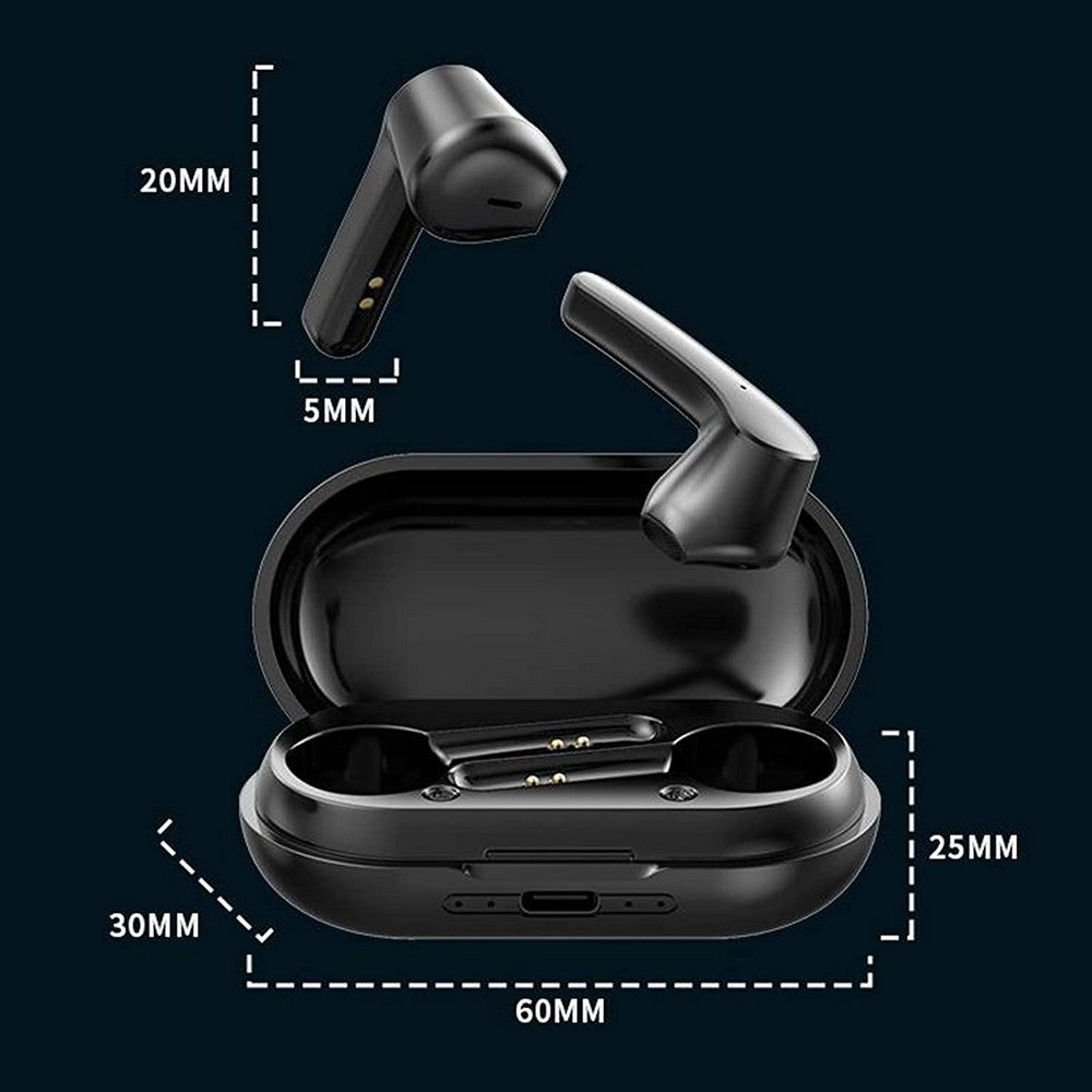 LB-20 Wireless Earbuds Bluetooth 5.0 Headphones Hi-Fi Stereo Touch Control TWS Headset with Charging Case Black