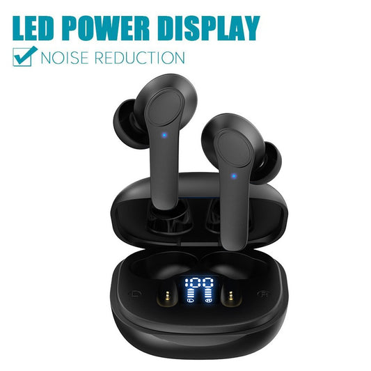 B11 Wireless Earbuds Bluetooth 5.0 Headphones Hi-Fi Stereo Touch Control TWS Headset with LED Power Display Charging Case Black