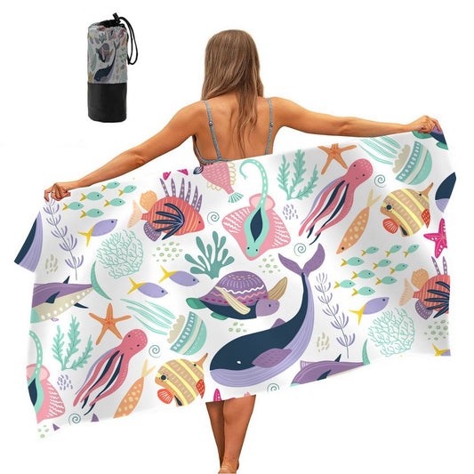 80x160cm Quick Dry Beach Towel Sand Free Beach Mat with Storage Bag Style 1