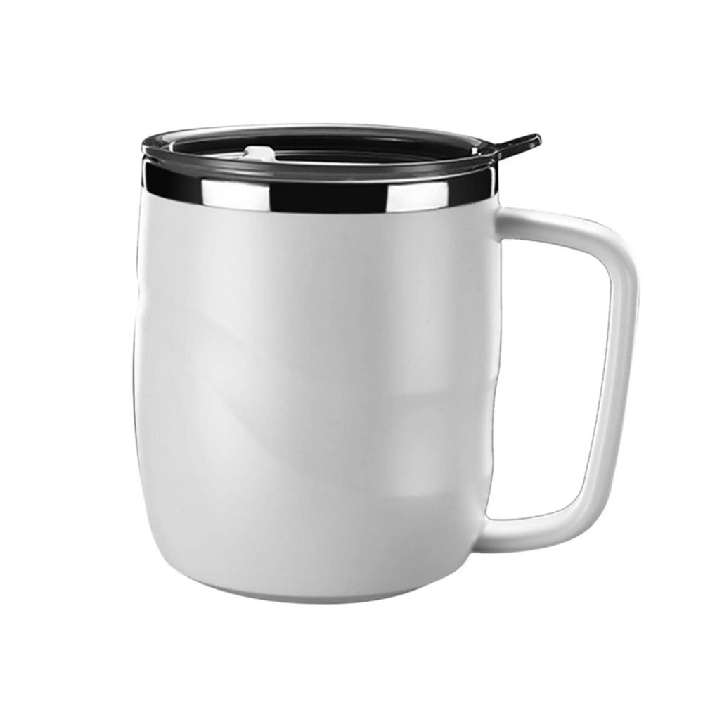 2X Blue White Stainless Steel Coffee Mug Coffee Drinking Cup with Lid