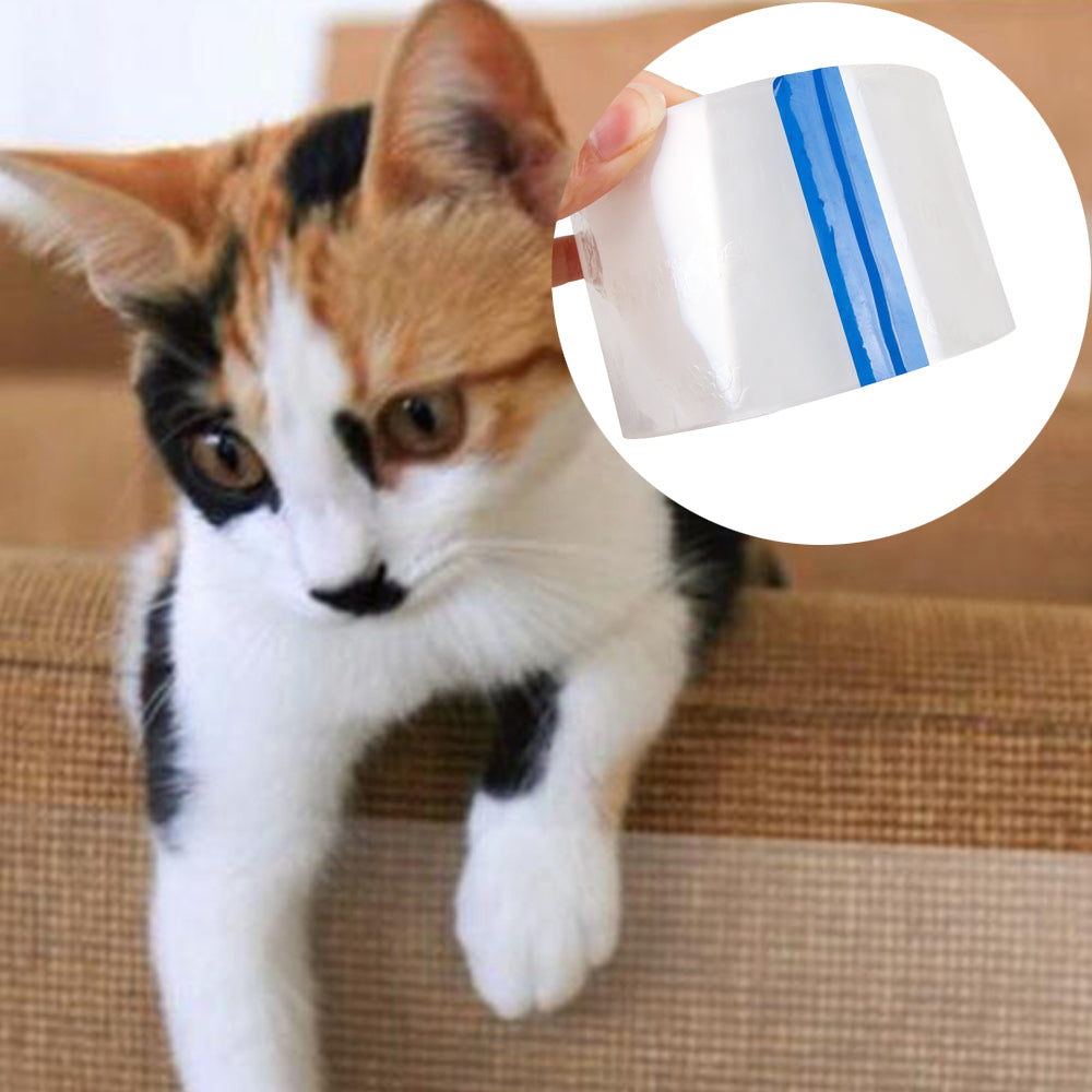 10M x 6.35CM Cat Anti Scratch Tape Furniture Protectors Couch Tape Door Tape Cat Scratch Tape Roll