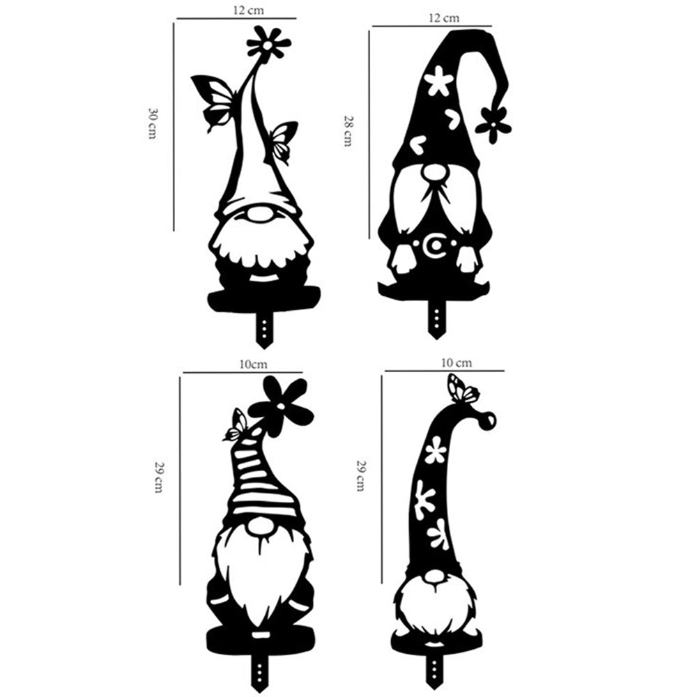 7Pcs Faceless Gnome and Little Kids Garden Stakes Hollow Out Garden Stakes Yard Outdoor Decor