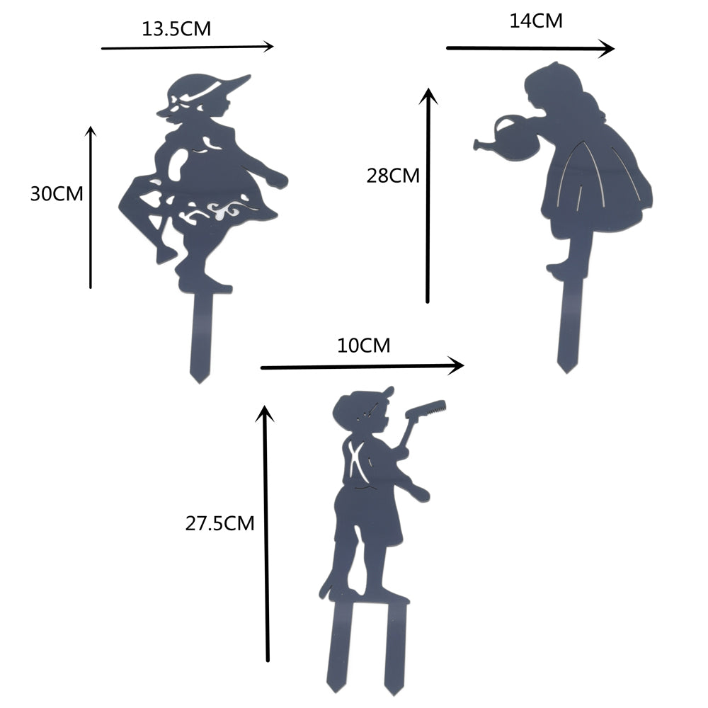 7Pcs Faceless Gnome and Little Kids Garden Stakes Hollow Out Garden Stakes Yard Outdoor Decor