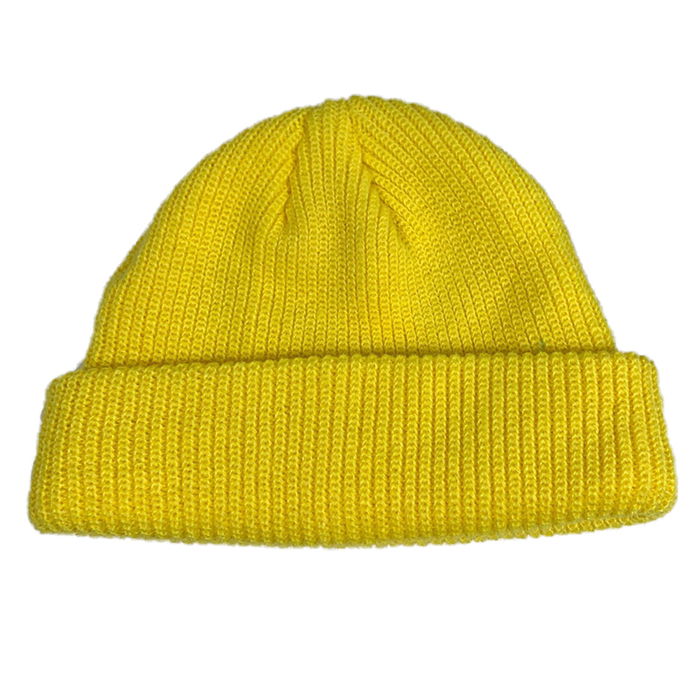 4 Pieces Yellow Green Black Grey Unisex Beanie Roll up Edge Hat Skullcap Beanie Winter Warm Head Hat