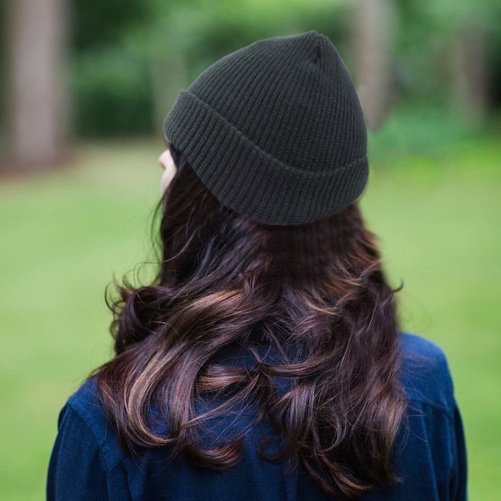 4 Pieces Royal Blue Navy Black Grey Unisex Beanie Roll up Edge Hat Skullcap Beanie Winter Warm Head Hat