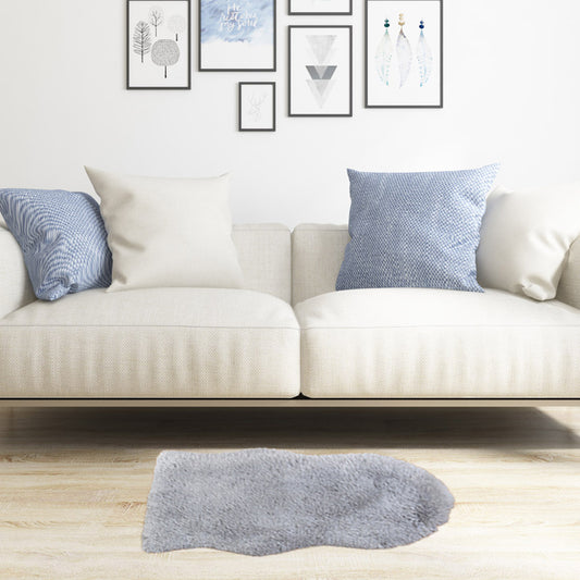 Grey 50x80cm Floor Rug Ultra Soft Faux Fur Throw Rug Chair Ground Mat Couch Pad Area Rugs Bedside Carpet Mat for Bedroom Living Room