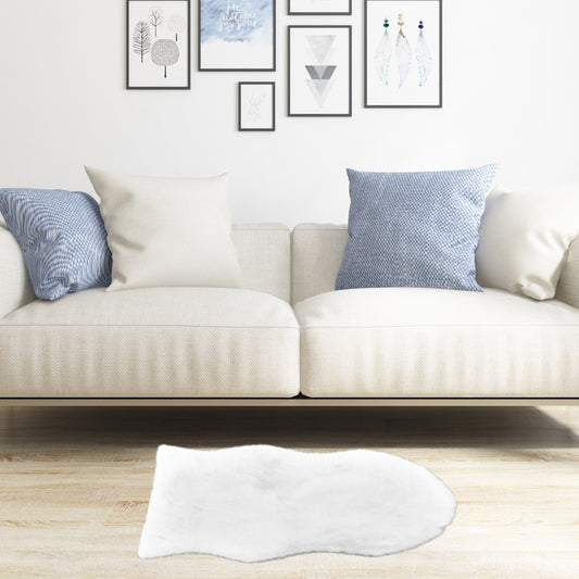 White 50x80cm Floor Rug Ultra Soft Faux Fur Throw Rug Chair Ground Mat Couch Pad Area Rugs Bedside Carpet Mat for Bedroom Living Room