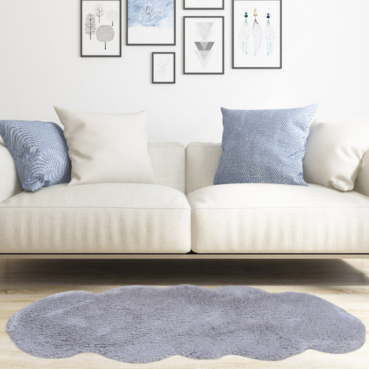 Grey 60x90cm Floor Rug Ultra Soft Faux Fur Throw Rug Chair Ground Mat Couch Pad Area Rugs Bedside Carpet Mat for Bedroom Living Room