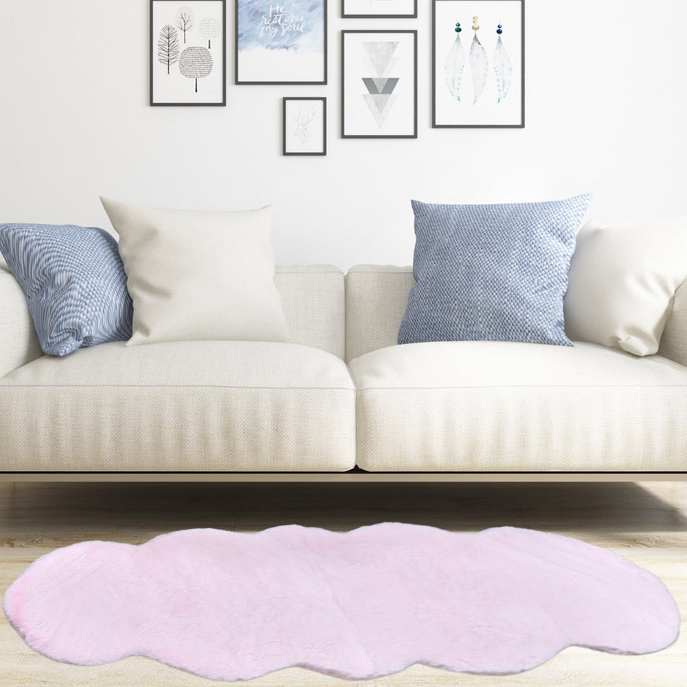 Pink 60x90cm Floor Rug Ultra Soft Faux Fur Throw Rug Chair Ground Mat Couch Pad Area Rugs Bedside Carpet Mat for Bedroom Living Room
