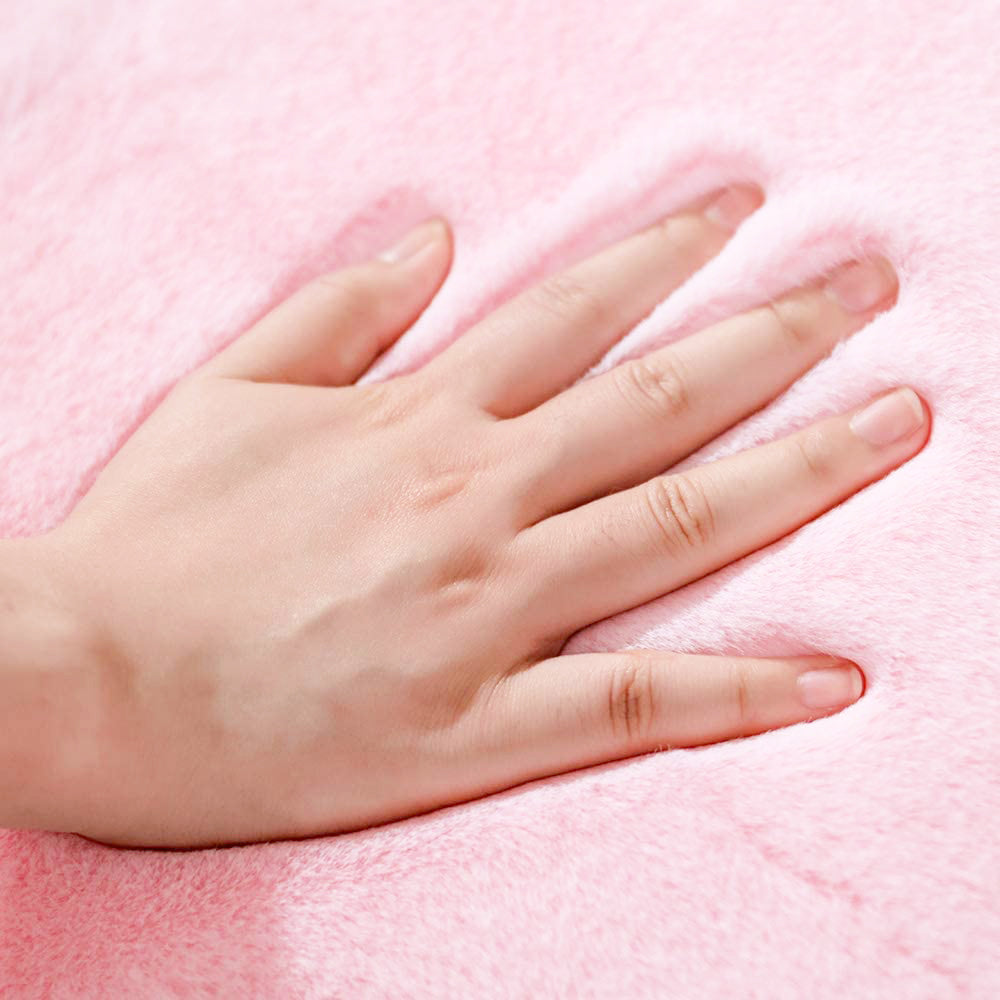 Pink 60x90cm Floor Rug Ultra Soft Faux Fur Throw Rug Chair Ground Mat Couch Pad Area Rugs Bedside Carpet Mat for Bedroom Living Room