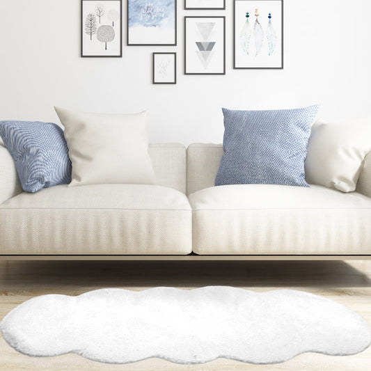 White 60x90cm Floor Rug Ultra Soft Faux Fur Throw Rug Chair Ground Mat Couch Pad Area Rugs Bedside Carpet Mat for Bedroom Living Room