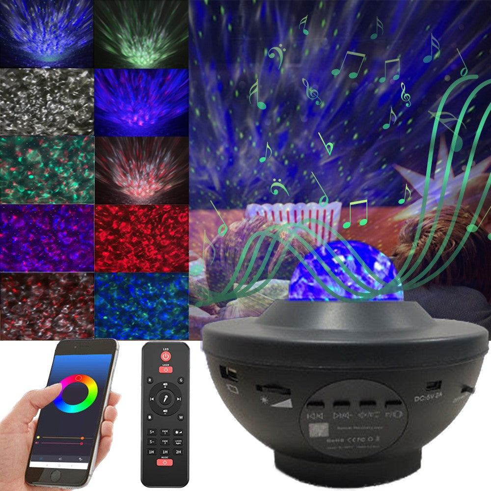 App Remote Control Multiple Colours LED Galaxy Star Projector Bluetooth Music Speaker Night Light Home Decoration Lamp
