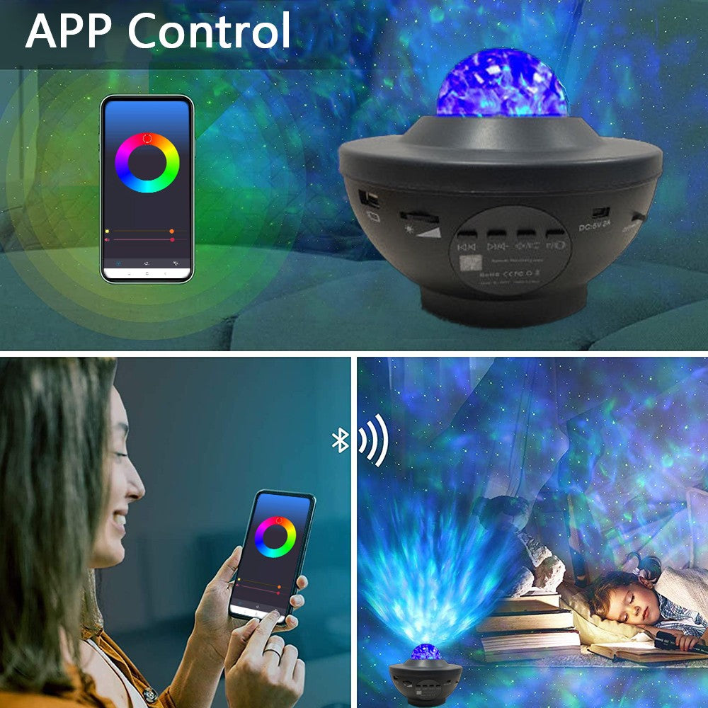 App Remote Control Multiple Colours LED Galaxy Star Projector Bluetooth Music Speaker Night Light Home Decoration Lamp