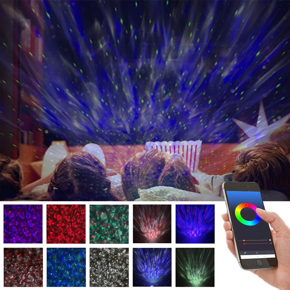 App Remote Control Multiple Colours LED Galaxy Star Projector Bluetooth Music Speaker Night Light Home Decoration Lamp