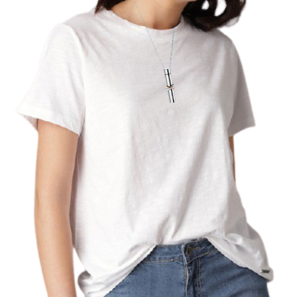 2 X Pet Memorial Urn Necklace Cylinder Cremation Urn Necklace Pendant Titanium Steel Jewelry