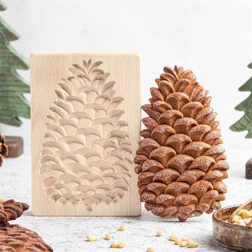 3 X Wooden Cookie Mold Cutter Biscuit Mould Gingerbread Cookie Stamp Baking Tool