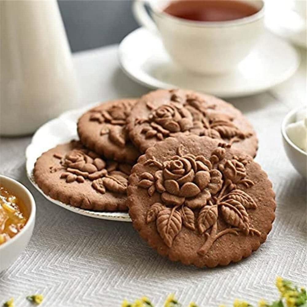 3 X Wooden Cookie Mold Cutter Biscuit Mould Gingerbread Cookie Stamp Baking Tool