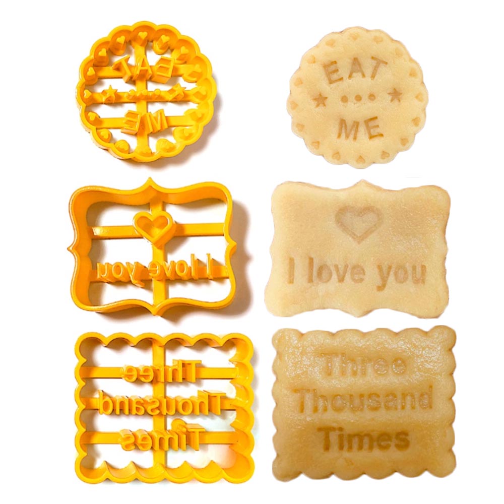 3 X Good Wishes Mold Cutter Biscuit Mould Cookie Stamp Baking Tool