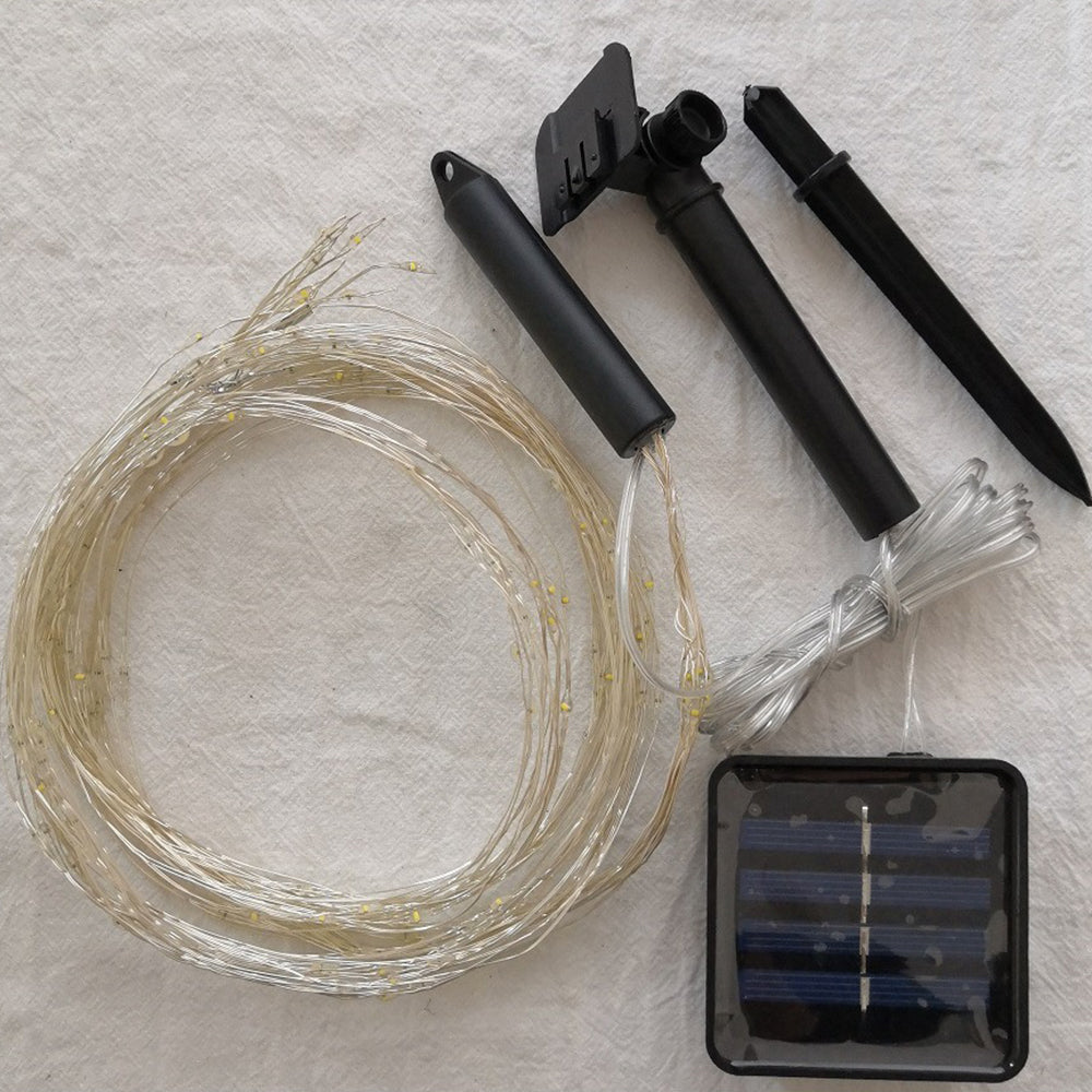 2 X 200 LED Solar Waterfall Light 2M Christmas Tree Lights Waterfall String Light Curtain Lights Warm White