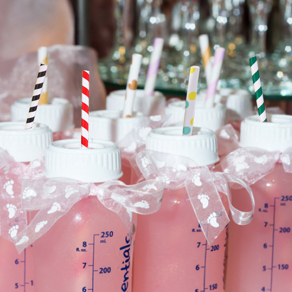 200Pcs Colourful Paper Drinking Straws Biodegradable Disposable Straws Randomly