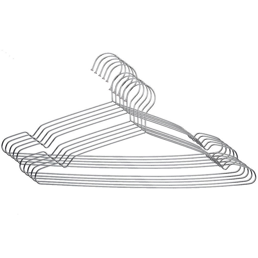10Pcs 42cm Stainless Steel Hangers Strong Metal Hangers for Clothes Coat Pant