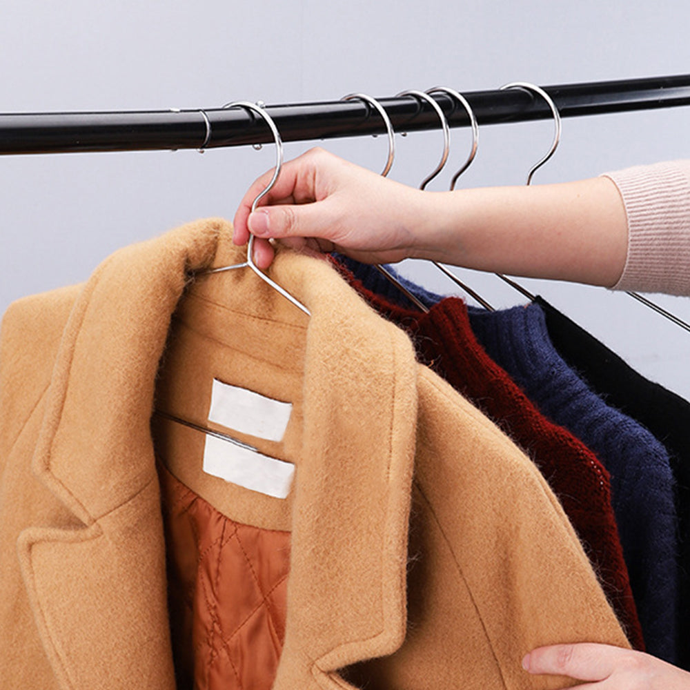 10Pcs 42cm Stainless Steel Hangers Strong Metal Hangers for Clothes Coat Pant