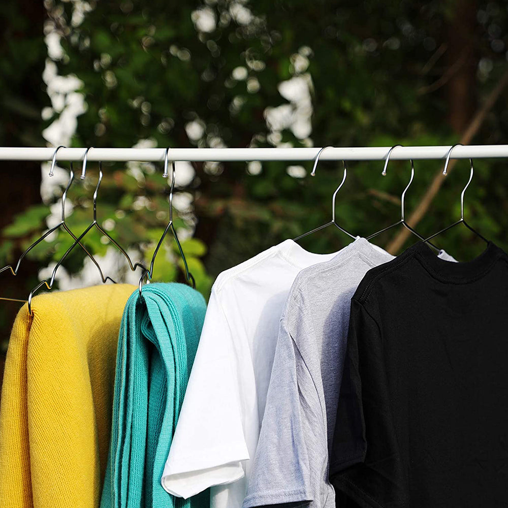 10Pcs 42cm Stainless Steel Hangers Strong Metal Hangers for Clothes Coat Pant