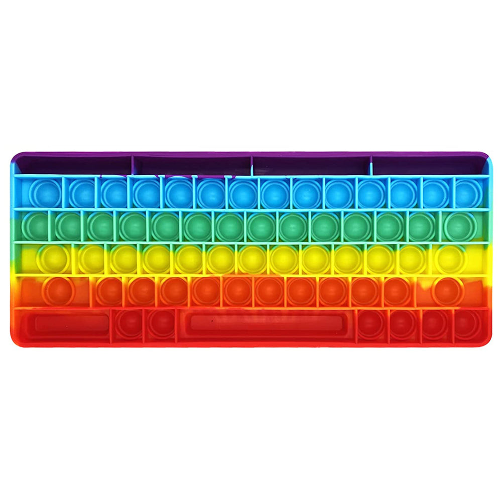 2 X Rainbow Purple Push Pop Keyboard Fidget Toy Bubble Push Pop Stress Reliever