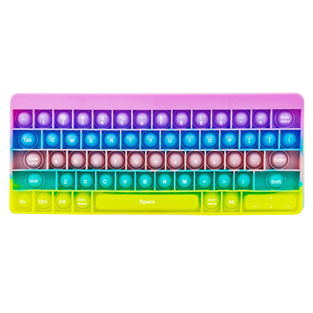 2 X Rainbow Purple Push Pop Keyboard Fidget Toy Bubble Push Pop Stress Reliever