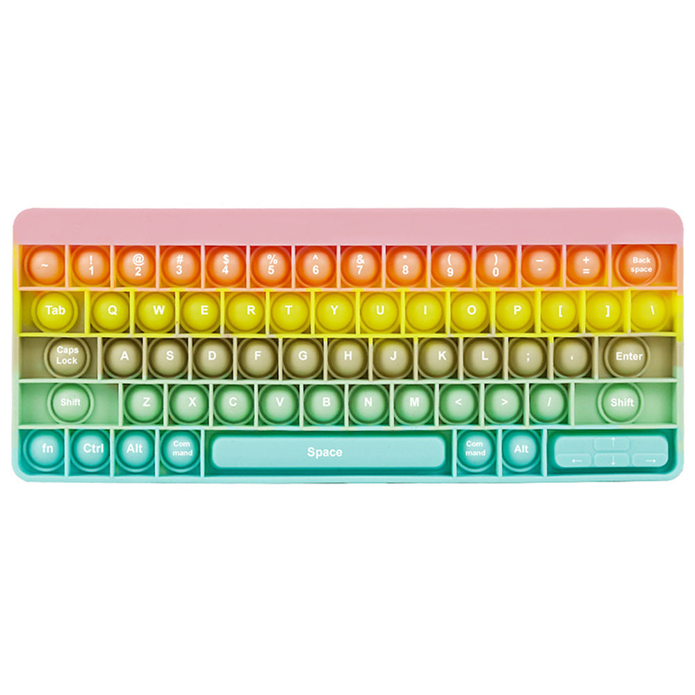 2 X Rainbow Orange Push Pop Keyboard Fidget Toy Bubble Push Pop Stress Reliever