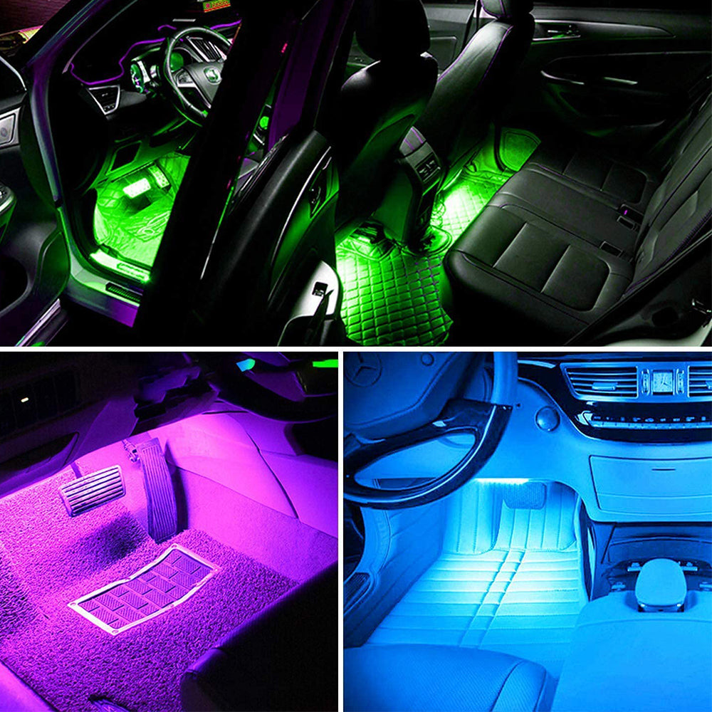 2 X APP Control Interior Car LED Light Remote Music Sync Colour Change RGB Light