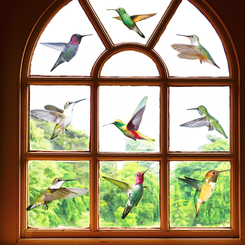 49Pcs Hummingbird Butterflies Bee Glass Window Clings Non Adhesive Decals Home Decorative