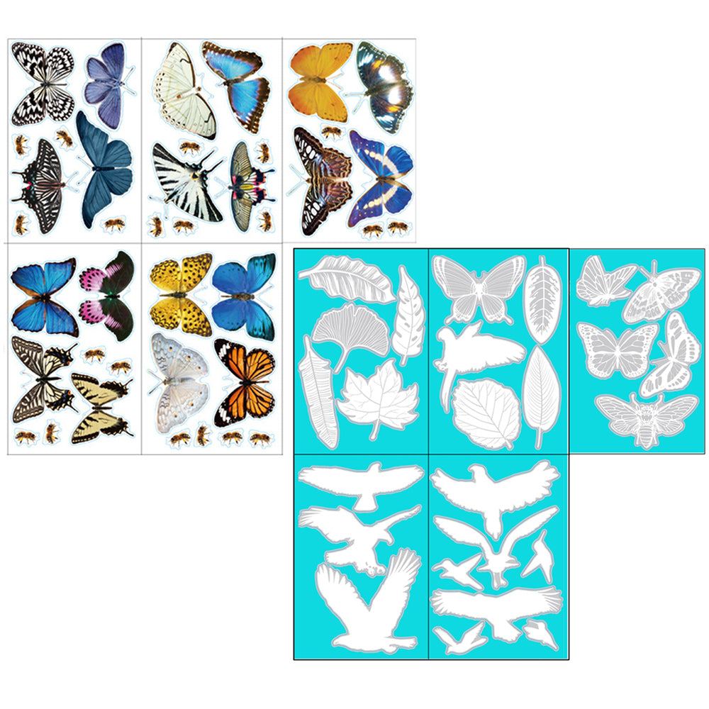 40Pcs Butterflies and 25Pcs White SilhouettesGlass Window Clings Window Decals