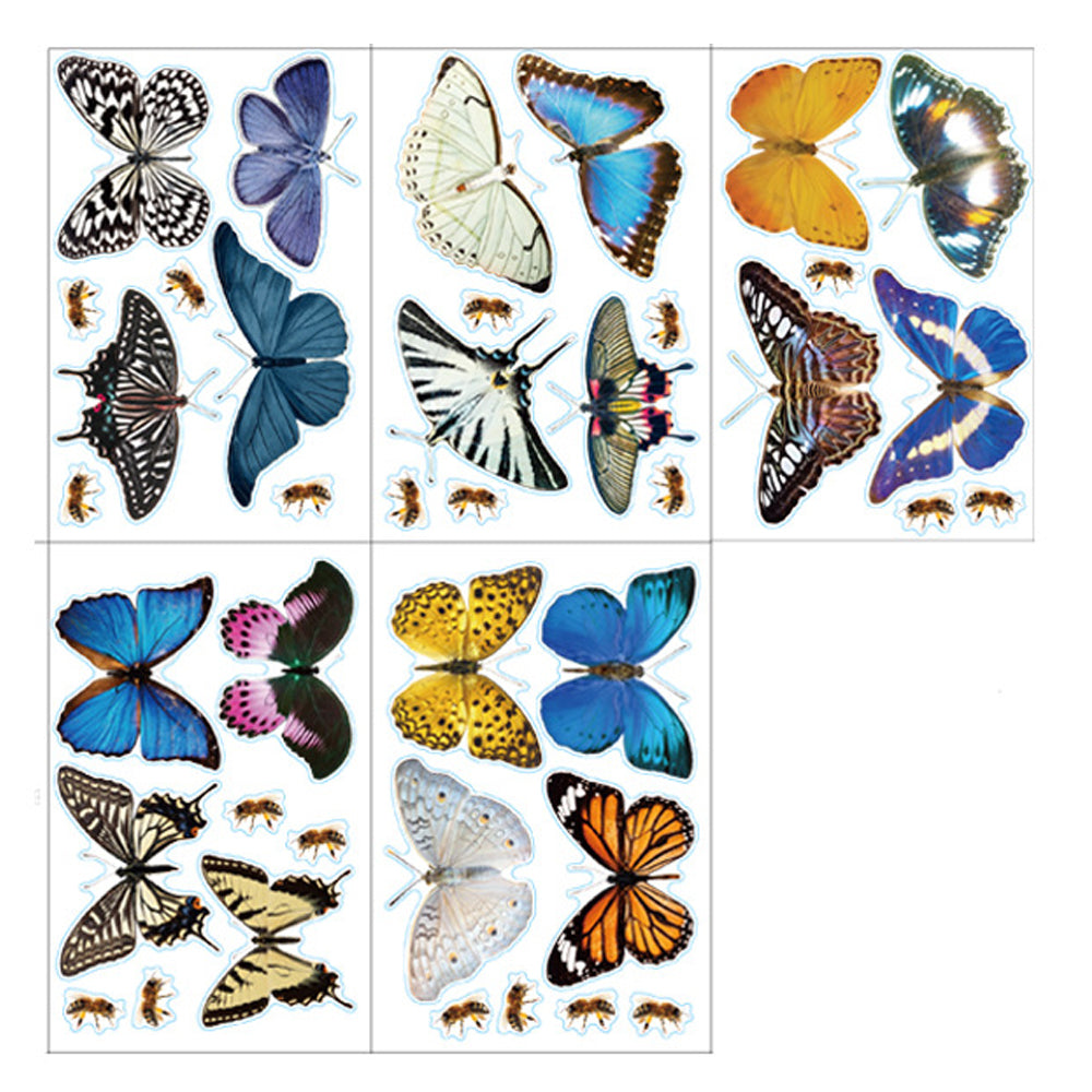 40Pcs Butterflies and 25Pcs White SilhouettesGlass Window Clings Window Decals