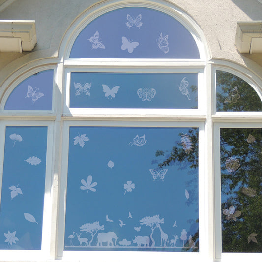 3 Sets Transparent Glass Window Clings Non Adhesive Decals Home Decorative
