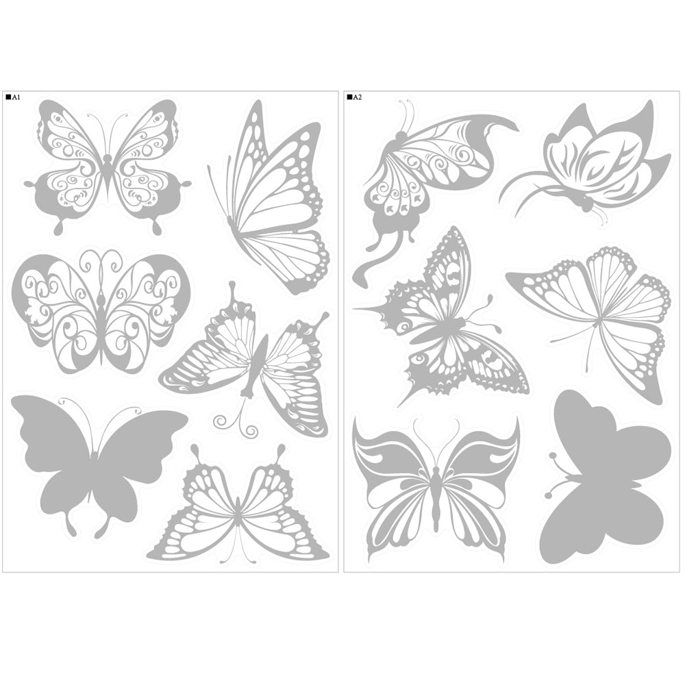 3 Sets Transparent Glass Window Clings Non Adhesive Decals Home Decorative