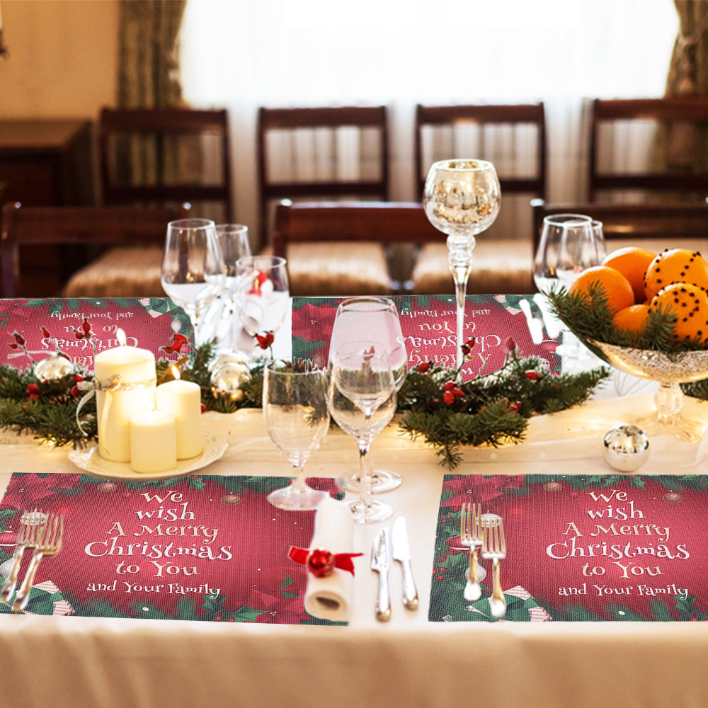 4 X Style 1 Christmas Placemats Xmas Table Mats Christmas Table Decorations
